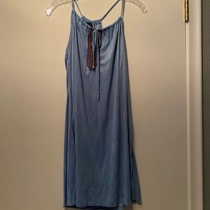 Blue faux suede dress- As U Wish